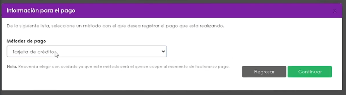 Captura del paso 9: Débito o crédito